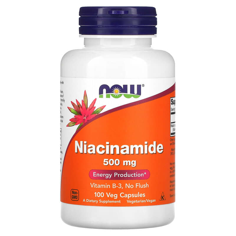 NOW Foods Niacinamide 500 mg 100 Veg Capsules 1 NOW Foods Niacinamide 500 mg 100 Veg Capsules 733739004789
