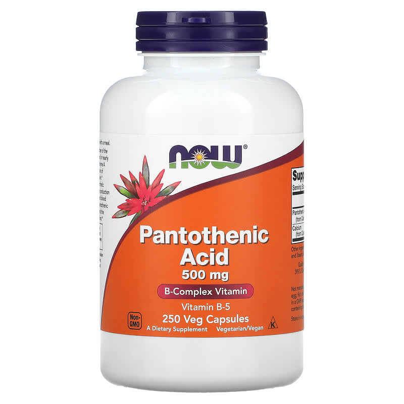 NOW Foods Pantothenic Acid 500 mg 250 Veg Capsules 1 NOW Foods Pantothenic Acid 500 mg 250 Veg Capsules 733739004888
