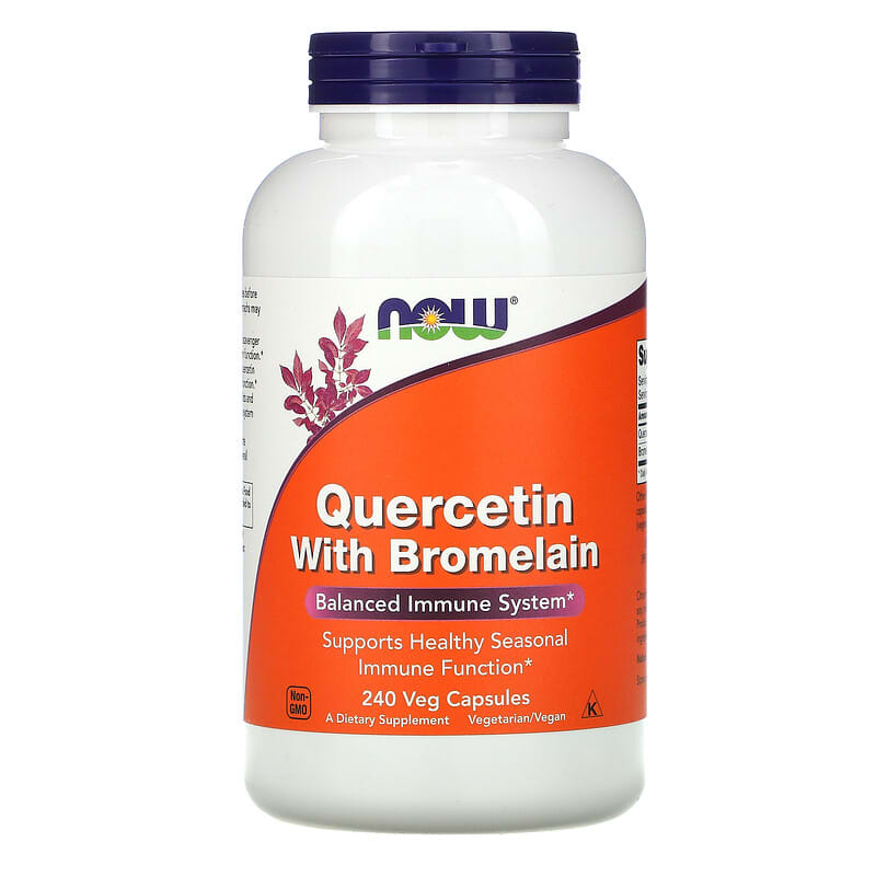 NOW Foods Quercetin with Bromelain 240 Veg Capsules 1 NOW Foods Quercetin with Bromelain 240 Veg Capsules 733739030719