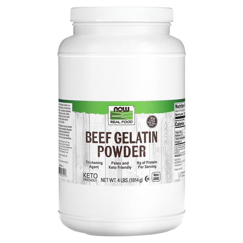 Now Foods Real Food Beef Gelatin Powder 4 lbs (1,814 g) 1 NOW Foods Real Food Beef Gelatin Powder 4 lbs (1.814 g) 733739065117