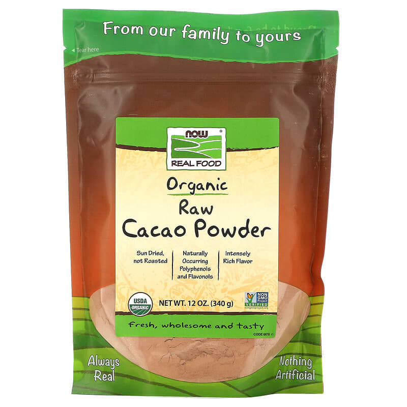 NOW Foods Real Food Organic Raw Cacao Powder 12 oz (340 g) 1 NOW Foods Real Food Organic Raw Cacao Powder 12 oz (340 g) 733739066787