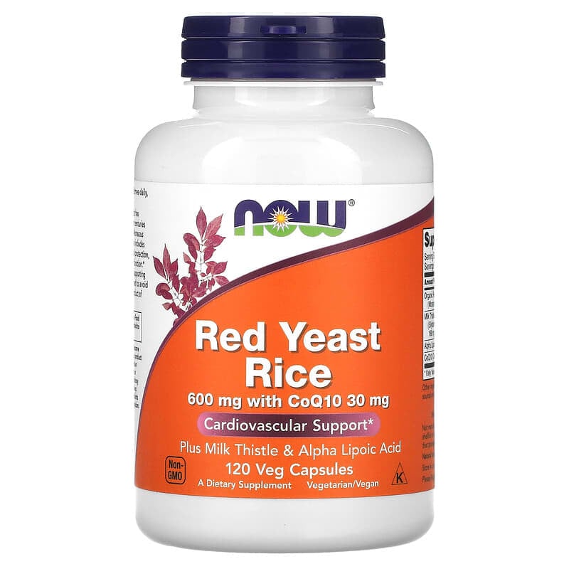 NOW Foods Red Yeast Rice 120 Veg Capsules 1 NOW Foods Red Yeast Rice 120 Veg Capsules 733739033345