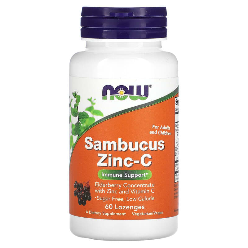 NOW Foods Sambucus Zinc-C 60 Lozenges 1 NOW Foods Sambucus Zinc-C 60 Lozenges 733739033840