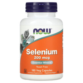 NOW Foods Selenium 200 mcg 180 Veg Capsules 733739014863