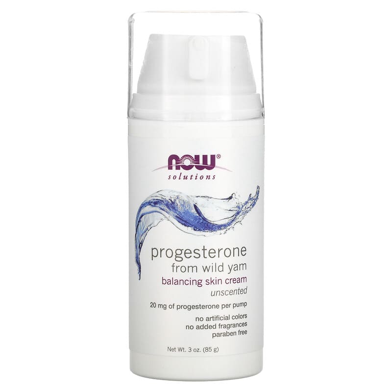 NOW Foods Solutions Progesterone from Wild Yam Balancing Skin Cream Unscented 20 mg 3 oz (85 g) 1 NOW Foods Solutions Progesterone from Wild Yam Balancing Skin Cream Unscented 20 mg 3 oz (85 g) 733739033383