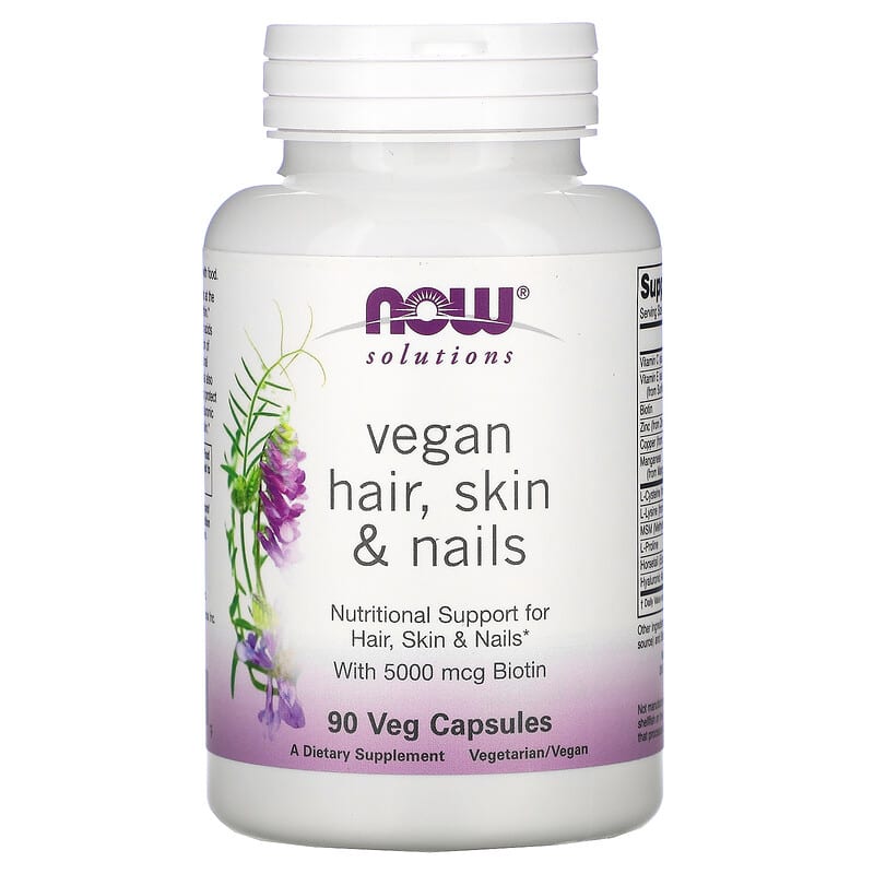 Now Foods Solutions Vegan Hair Skin & Nails 90 Veg viên 1 NOW Foods Solutions Vegan Hair Skin & Nails 90 Veg Capsules 733739033819