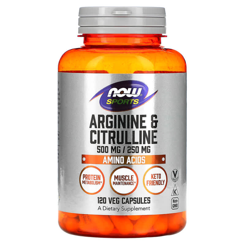NOW Foods Sports Arginine & Citrulline 120 Veg Capsules 1 NOW Foods Sports Arginine & Citrulline 120 Veg Capsules 733739000378