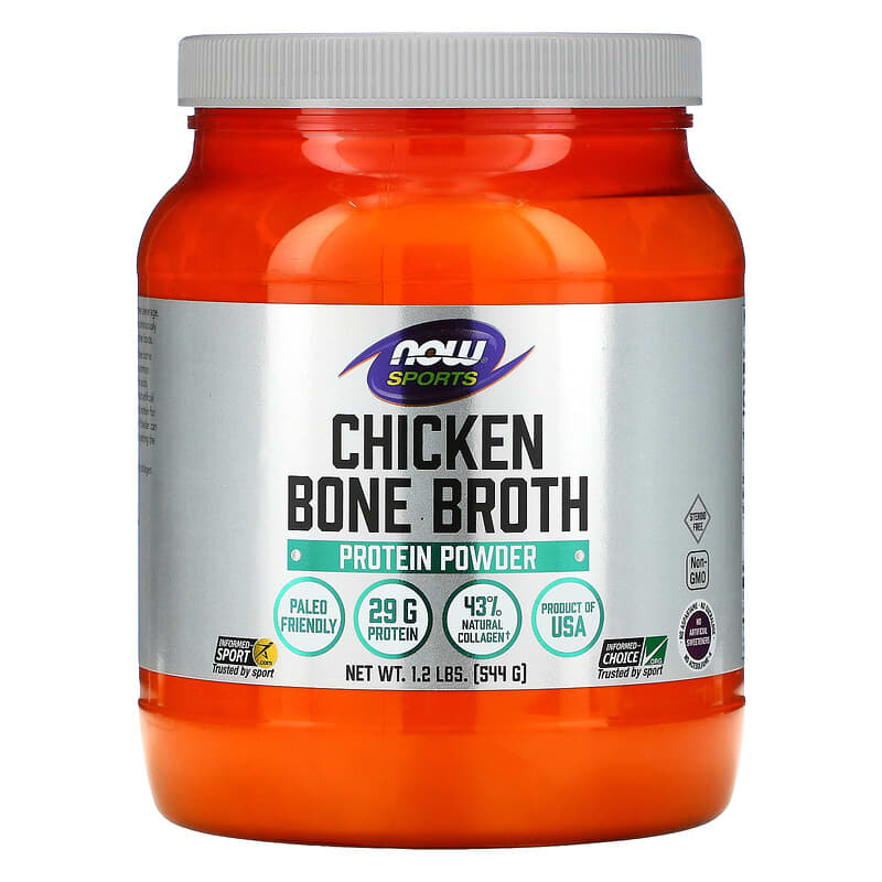 NOW Foods Sports Chicken Bone Broth Protein Powder 1.2 lbs (544 g) 1 NOW Foods Sports Chicken Bone Broth Protein Powder 1.2 lbs (544 g) 733739019622