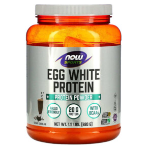 NOW Foods Sports Egg White Protein Creamy Chocolate 1.5 lbs (680 g) 733739020444