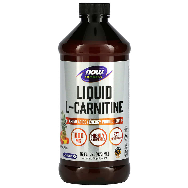 NOW Foods Sports L-Carnitine Liquid Tropical Punch 1.000 mg 16 fl oz (473 ml) 1 NOW Foods Sports L-Carnitine Liquid Tropical Punch 1.000 mg 16 fl oz (473 ml) 733739000668