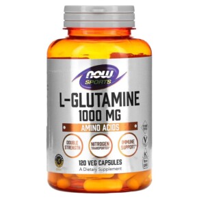 NOW Foods Sports L-Glutamine Double Strength 1.000 mg 120 Veg Capsules 733739000941