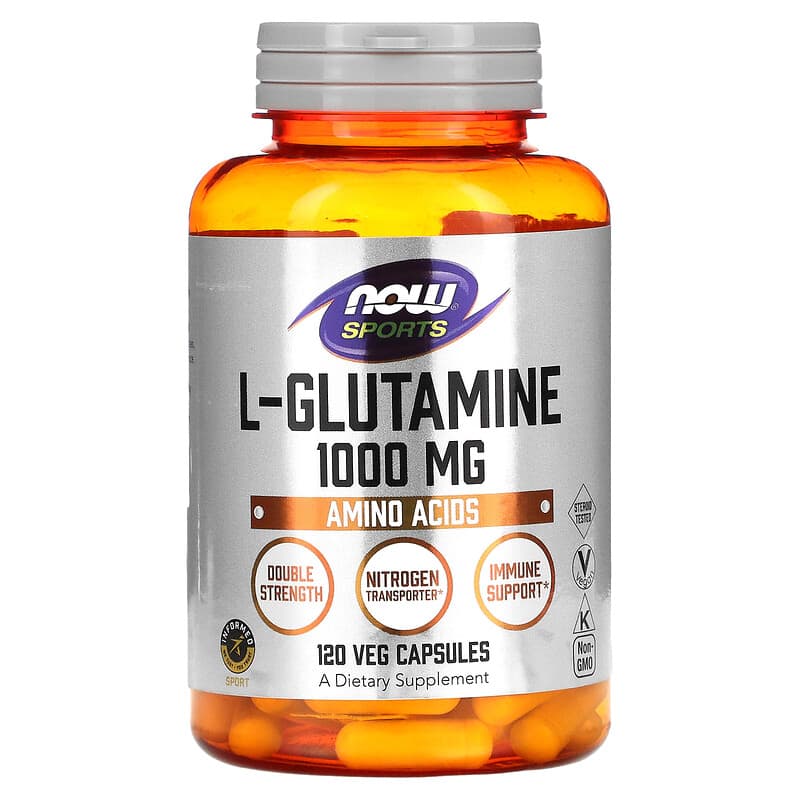 NOW Foods Sports L-Glutamine Double Strength 1.000 mg 120 Veg Capsules 1 NOW Foods Sports L-Glutamine Double Strength 1.000 mg 120 Veg Capsules 733739000941