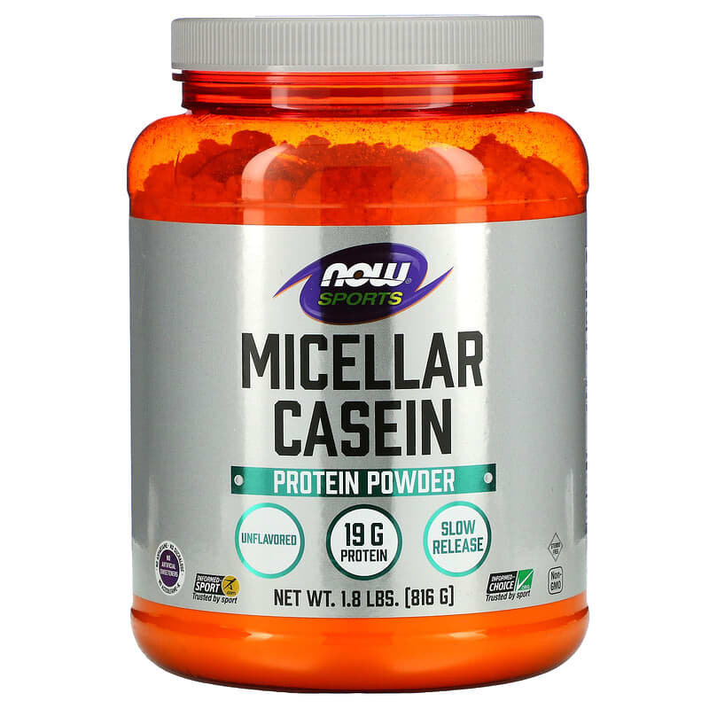 NOW Foods Sports Micellar Casein Protein Powder Unflavored 1.8 lbs (816 g) 1 NOW Foods Sports Micellar Casein Protein Powder Unflavored 1.8 lbs (816 g) 733739021229