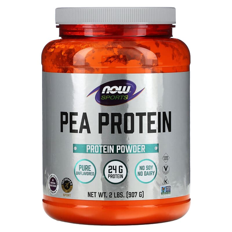 NOW Foods Sports Pea Protein Pure Unflavored 2 lbs (907 g) 1 NOW Foods Sports Pea Protein Pure Unflavored 2 lbs (907 g) 733739021359
