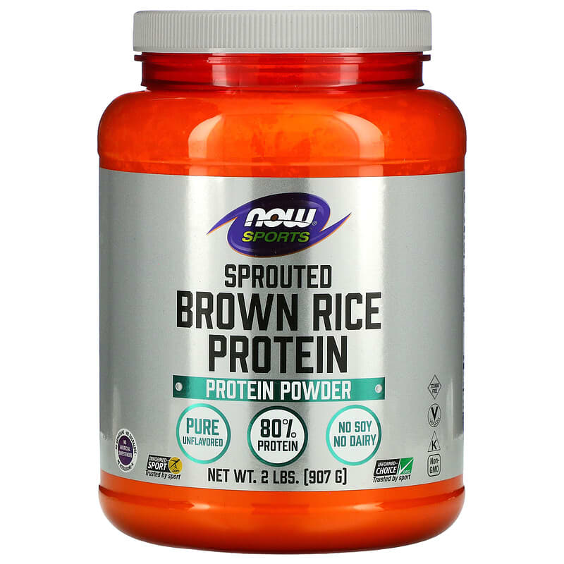 NOW Foods Sports Sprouted Brown Rice Protein Powder Pure Unflavored 2 lbs (907 g) 1 NOW Foods Sports Sprouted Brown Rice Protein Powder Pure Unflavored 2 lbs (907 g) 733739022066