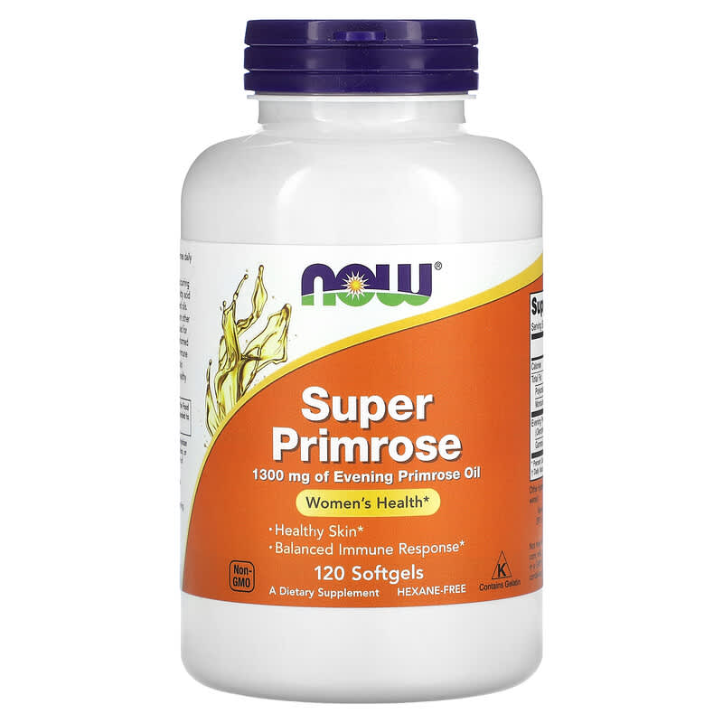 Now Foods Super Primrose Evening Primrose Oil 1300 mg 120 Softgels 1 NOW Foods Super Primrose Evening Primrose Oil 1.300 mg 120 Softgels 733739017574