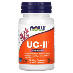 NOW Foods UC-II Joint Health with Undenatured Type II Collagen 60 Veg Capsules 733739031341