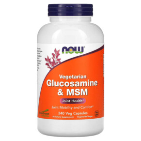 NOW Foods Vegetarian Glucosamine & MSM 240 Veg Capsules 733739031310