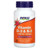 Now Foods Vitamin D-3 & K-2 120 Veg viên 3 NOW Foods Vitamin D-3 & K-2 120 Veg Capsules 733739003690