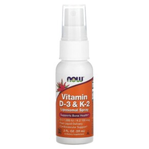 NOW Foods Vitamin D-3 & K-2 Liposomal Spray 2 fl oz (59 ml) 733739003812