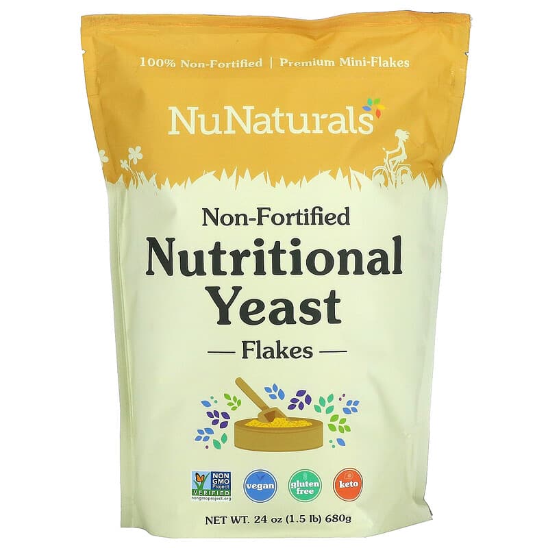 NuNaturals Non-Fortified Nutritional Yeast Flakes 24 oz (680 g) 1 NuNaturals Non-Fortified Nutritional Yeast Flakes 24 oz (680 g) 739223009841