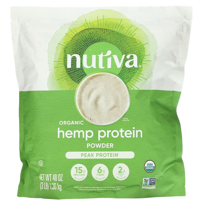 Nutiva Organic Hemp Protein Powder 3 lb (1.36 kg) 1 Nutiva Organic Hemp Protein Powder 3 lb (1.36 kg) 692752105555