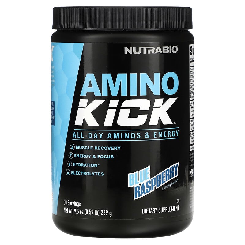 Nutrabio Labs Amino Kick Blue Raspberry 0.59 lb (269 g) 1 Nutrabio Labs Amino Kick Blue Raspberry 0.59 lb (269 g) 649908217402