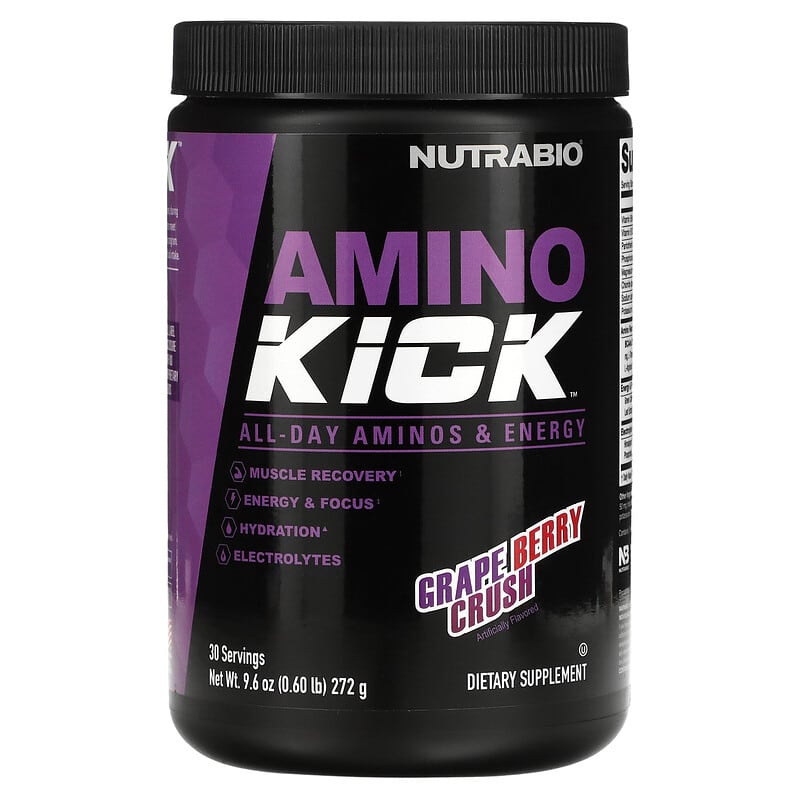 Nutrabio Labs Amino Kick Grape Berry Crush 0.6 lb (272 g) 1 Nutrabio Labs Amino Kick Grape Berry Crush 0.6 lb (272 g) 649908217501
