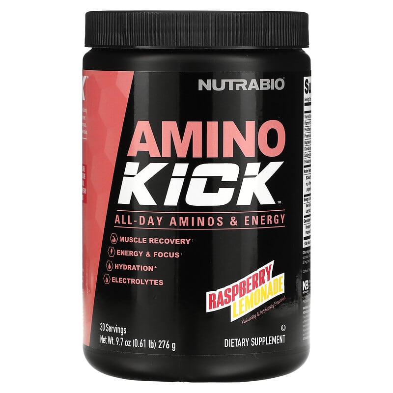Nutrabio Labs Amino Kick Raspberry Lemonade 0.61 lb (276 g) 1 Nutrabio Labs Amino Kick Raspberry Lemonade 0.61 lb (276 g) 649908217907