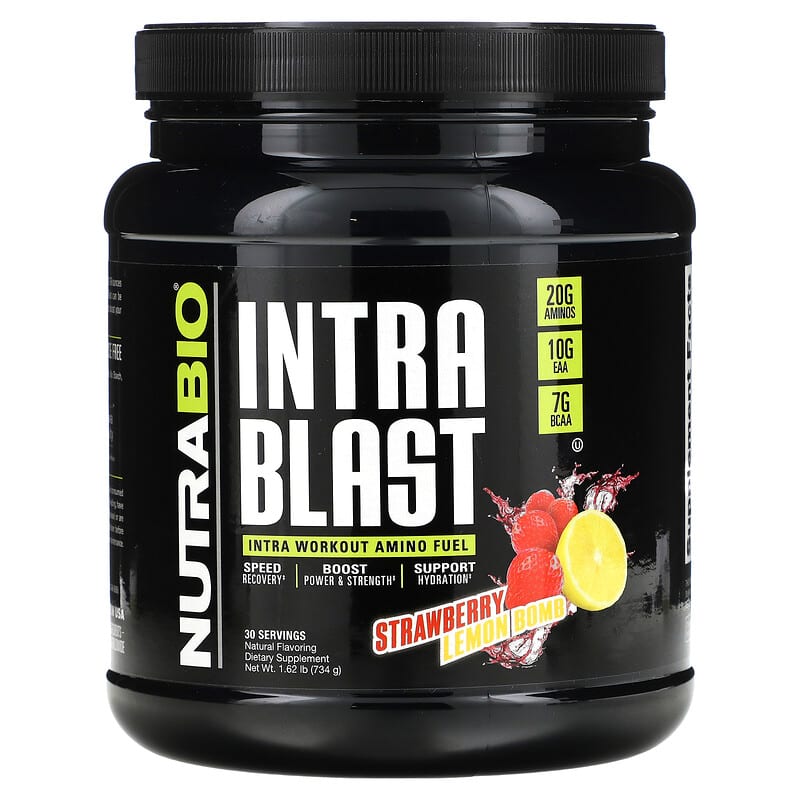Nutrabio Labs Intra Blast Intra Workout Amino Fuel Strawberry Lemon Bomb 1.62 lb (734 g) 1 Nutrabio Labs Intra Blast Intra Workout Amino Fuel Strawberry Lemon Bomb 1.62 lb (734 g) 649908270605