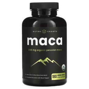 NutraChamps Maca 700 mg 180 Organic Capsules 621983999732