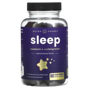 NutraChamps Sleep Natural Berry 60 Vegan Gummies 621983500655