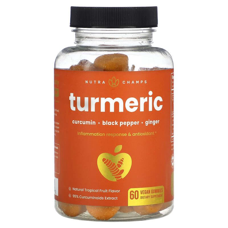 NutraChamps Turmeric Natural Tropical Fruit 60 Vegan Gummies 1 NutraChamps Turmeric Natural Tropical Fruit 60 Vegan Gummies 621983990180