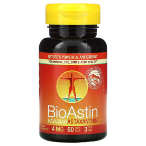 Nutrex Hawaii BioAstin Hawaiian Astaxanthin 4 mg 60 Soft Gels 732894035089
