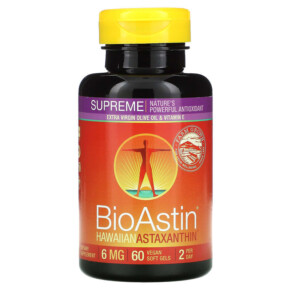 Nutrex Hawaii BioAstin Supreme 6 mg 60 Vegan Soft Gels 732894035126