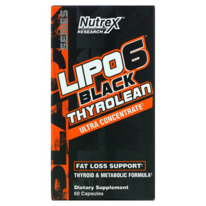 Nutrex Research LIPO-6 Black Thyrolean Fat Loss Support 60 Capsules 850026029123
