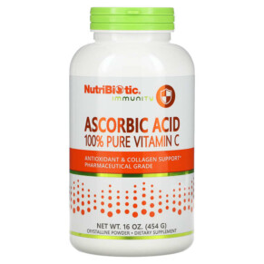 NutriBiotic Immunity Ascorbic Acid 100% Pure Vitamin C Crystalline Powder 16 oz (454 g) 728177002015