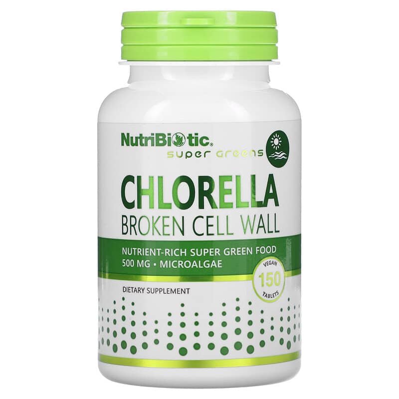NutriBiotic Super Greens Chlorella 500 mg 150 viên 1 NutriBiotic Super Greens Chlorella 500 mg 150 Vegan Tablets 728177000905