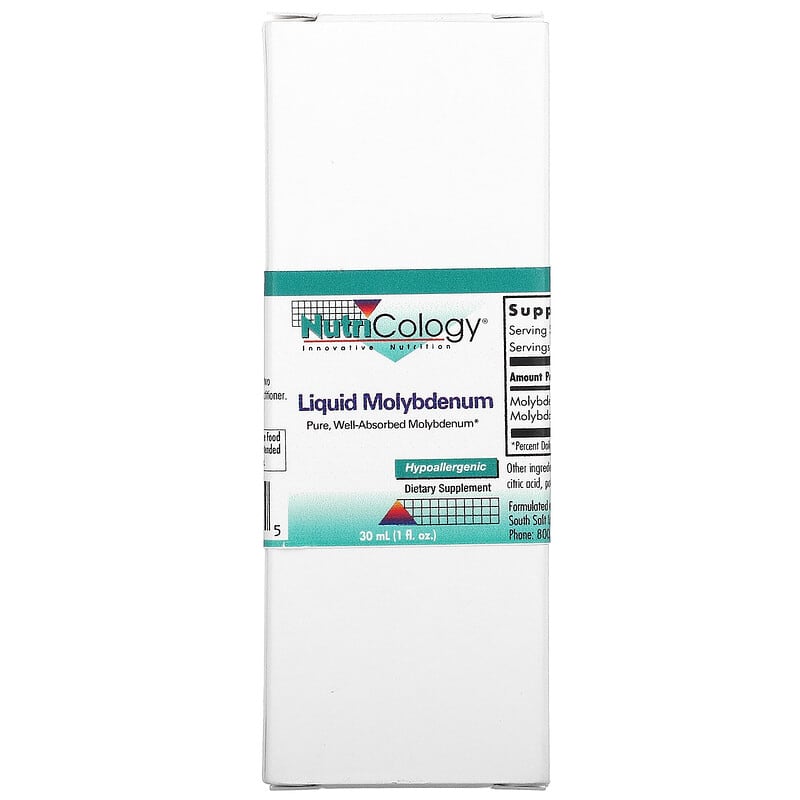 Nutricology Liquid Molybdenum 1 oz (30 ml) 1 Nutricology Liquid Molybdenum 1 fl oz (30 ml) 713947507005