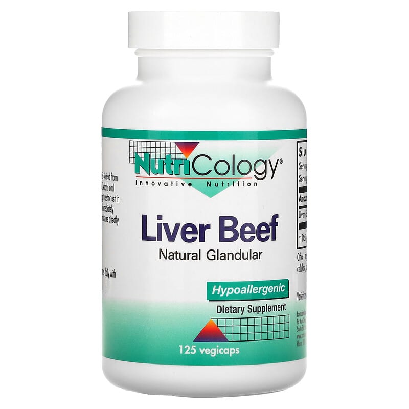Nutricology Liver Beef Natural Glandular 125 Vegicaps 1 Nutricology Liver Beef Natural Glandular 125 Vegicaps 713947504707