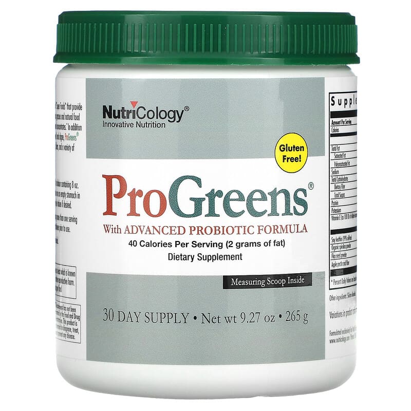 Nutricology ProGreens with Advanced Probiotic Formula 9.27 oz (265 g) 1 Nutricology ProGreens with Advanced Probiotic Formula 9.27 oz (265 g) 713947515406