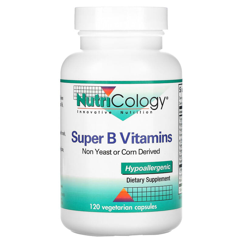 Nutricology Super B Vitamins 120 viên 1 Nutricology Super B Vitamins 120 Vegetarian Capsules 713947503403