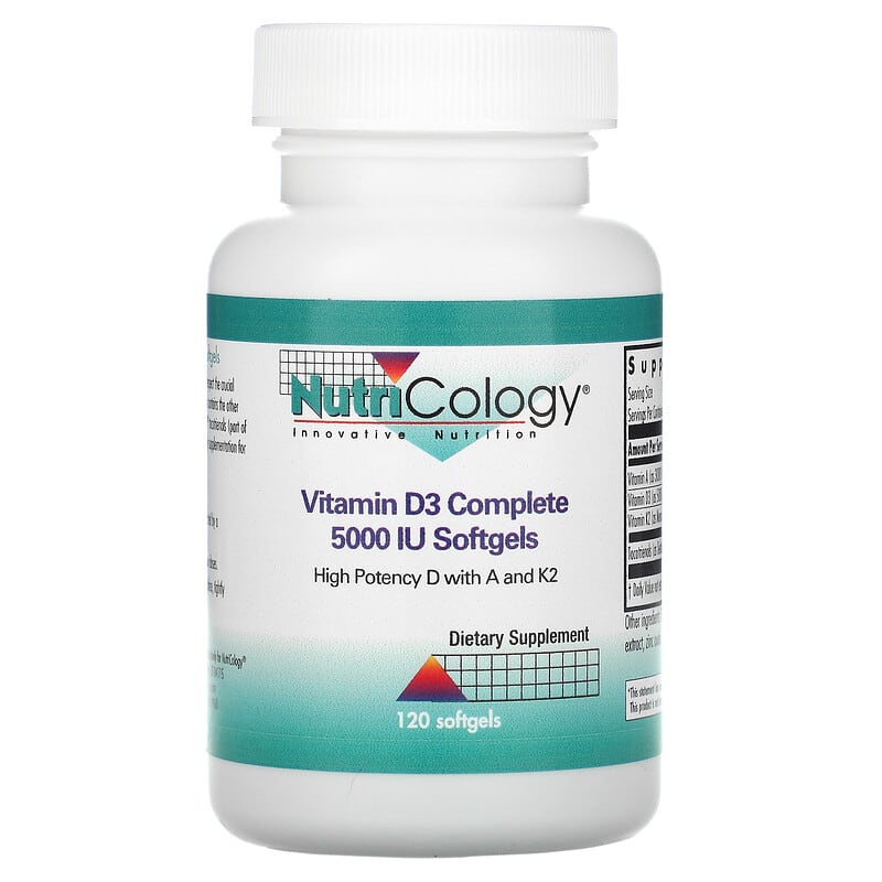 Nutricology Vitamin D3 Complete 5,000 IU 120 Softgels 1 Nutricology Vitamin D3 Complete 5.000 IU 120 Softgels 713947576605