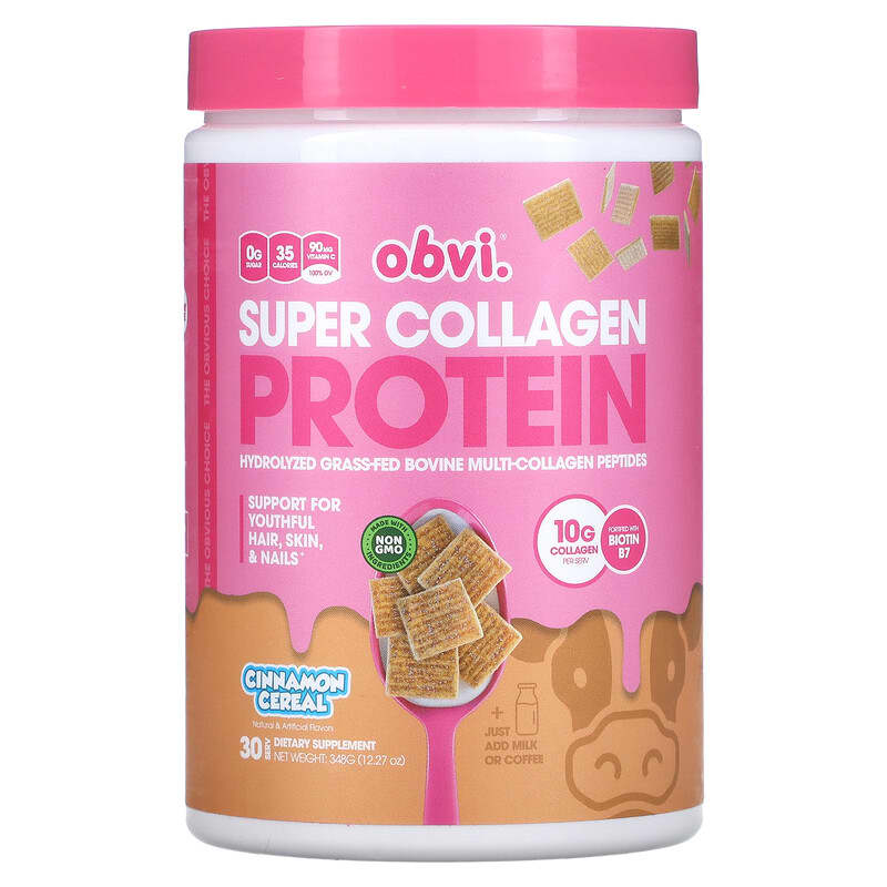 Obvi Super Collagen Protein Cinnamon Cereal 12.27 oz (348 g) 1 Obvi Super Collagen Protein Cinnamon Cereal 12.27 oz (348 g) 850026153019