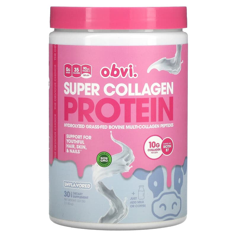 Obvi Super Collagen Protein Unflavored 11.90 oz (337.5 g) 1 Obvi Super Collagen Protein Unflavored 11.90 oz (337.5 g) 850026153163