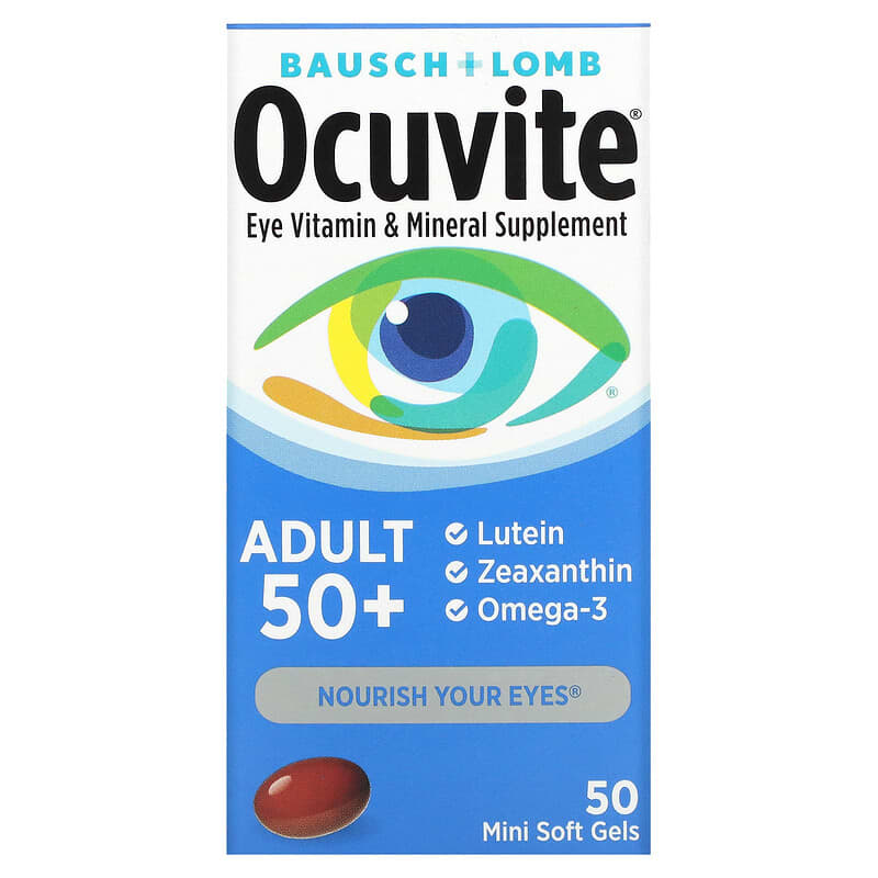 Ocuvite Adult 50 + Eye Vitamin & Mineral Supplement 50 Mini Soft Gels 1 Ocuvite Adult 50 + Eye Vitamin & Mineral Supplement 50 Mini Soft Gels 324208465301