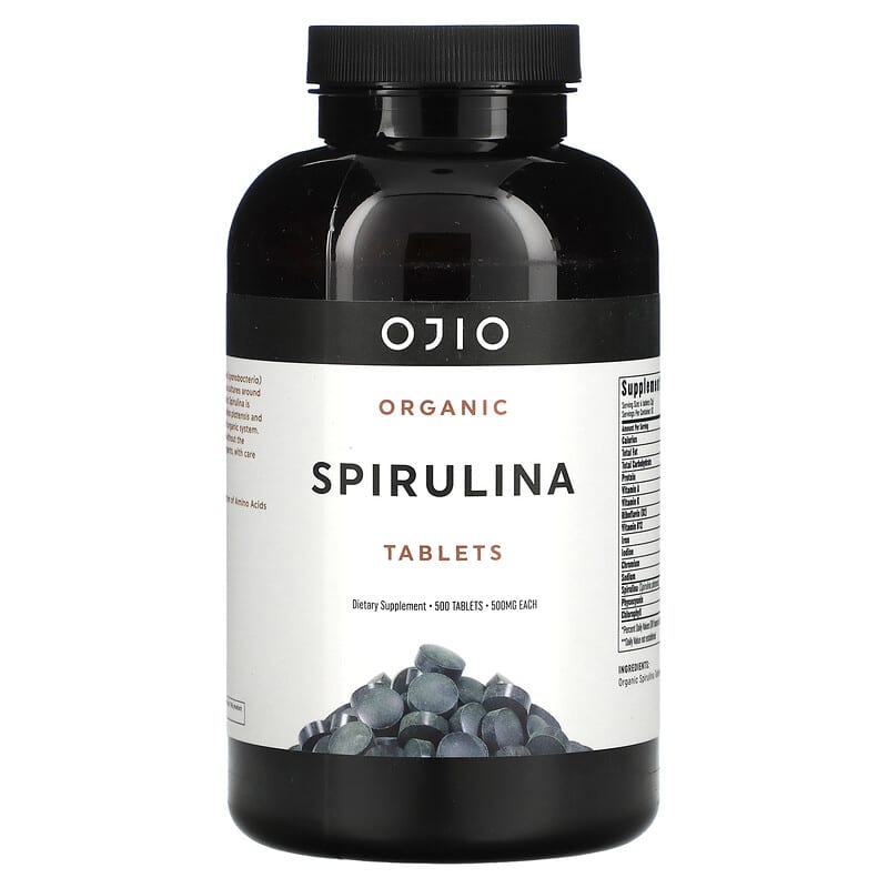 Ojio Organic Spirulina 500 mg 500 viên 1 Ojio Organic Spirulina 500 mg 500 Tablets 845772007044