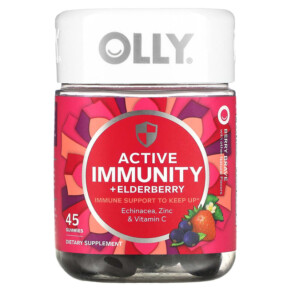 OLLY Active Immunity + Elderberry Berry Brave 45 Gummies 850004462140
