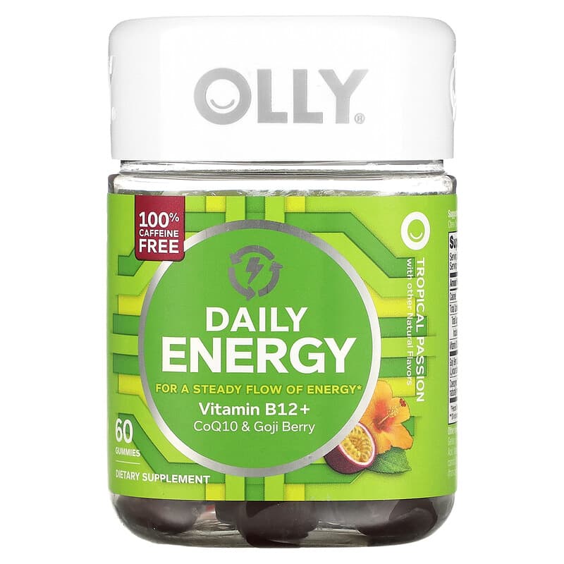 OLLY Daily Energy Caffeine Free Tropical Passion 60 Gummies 1 OLLY Daily Energy Caffeine Free Tropical Passion 60 Gummies 858158005695