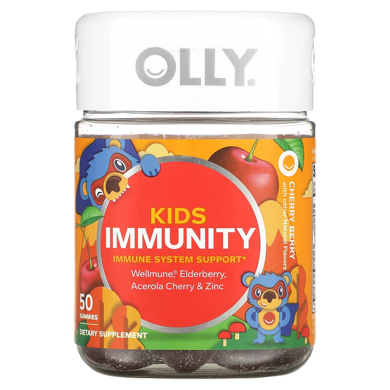 OLLY Kids Immunity Cherry Berry 50 Gummies 1 OLLY Kids Immunity Cherry Berry 50 Gummies 858158005466